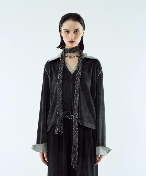 seyto（セイト）の「Melange skinny muffler / メランジスキニーマフラー（マフラー・メンズ・ブラック/レッド・FREE）」の15枚目の写真