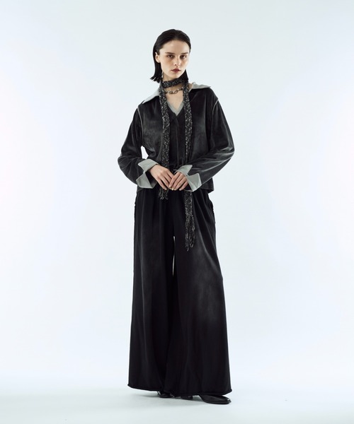 seyto（セイト）の「Melange skinny muffler / メランジスキニーマフラー（マフラー・メンズ・ブラック/レッド・FREE）」の19枚目の写真