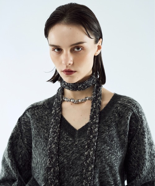 seyto（セイト）の「Melange skinny muffler / メランジスキニーマフラー（マフラー・メンズ・ブラック/レッド・FREE）」の22枚目の写真