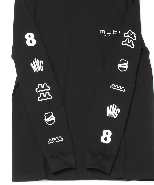 muta marine（ムータ・マリン）の「muta MARINE/ムータ マリン/別注Sleeve Print LS Tee（Tシャツ/カットソー・メンズ・ホワイト/ブラック・M/L/XL）」の4枚目の写真