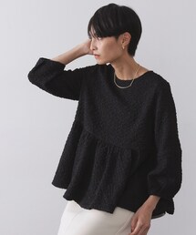 OPAQUE.CLIP | ふくれジャカードペプラムブラウス【洗濯機OK】(シャツ/ブラウス)