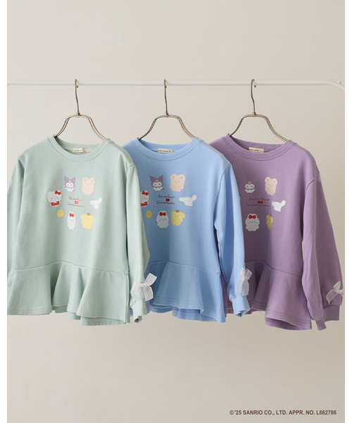 Lycee mine(リセマイン)の「【スタジオハヌル×サンリオキャラクターズ】ペプラムシルエットプリントスウェット(スウェット・キッズ・ミント/ラベンダー/サックスブルー・120cm/130cm/100cm/140cm/110cm)」の4枚目の写真