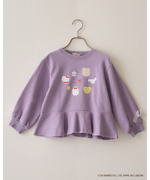 Lycee mine(リセマイン)の「【スタジオハヌル×サンリオキャラクターズ】ペプラムシルエットプリントスウェット(スウェット・キッズ・ミント/ラベンダー/サックスブルー・120cm/130cm/100cm/140cm/110cm)」の6枚目の写真