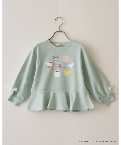Lycee mine(リセマイン)の「【スタジオハヌル×サンリオキャラクターズ】ペプラムシルエットプリントスウェット(スウェット・キッズ・ミント/ラベンダー/サックスブルー・120cm/130cm/100cm/140cm/110cm)」の7枚目の写真