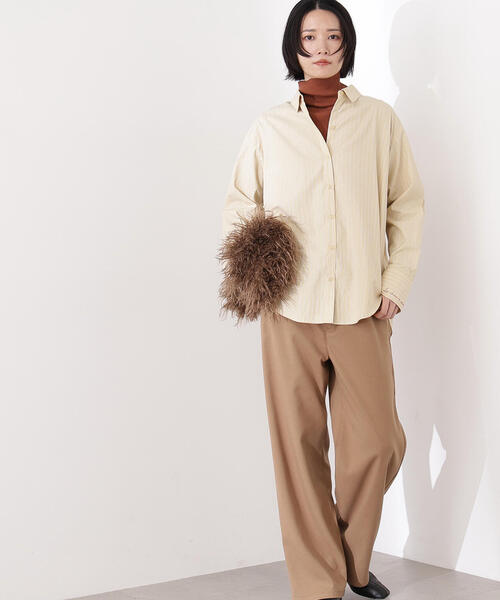 N.（N. Natural Beauty Basic）（エヌエヌナチュラルビューティーベーシック）の「【PS/低身長サイズ】ベーシックツイルワイドパンツ（その他パンツ・レディース・オフホワイト/ブラック/ベージュ・MEDIUM/P/S）」の16枚目の写真