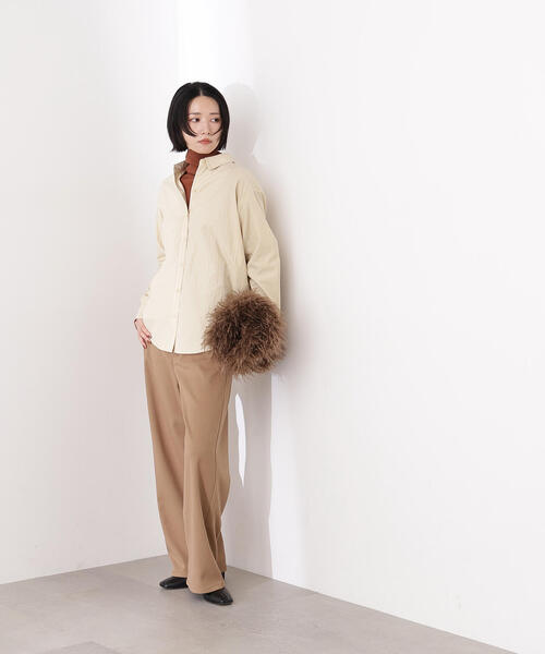 N.（N. Natural Beauty Basic）（エヌエヌナチュラルビューティーベーシック）の「【PS/低身長サイズ】ベーシックツイルワイドパンツ（その他パンツ・レディース・オフホワイト/ブラック/ベージュ・MEDIUM/P/S）」の15枚目の写真