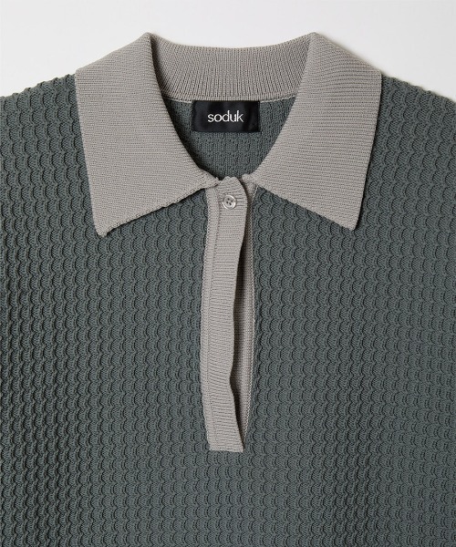 soduk(スドーク)の「【soduk】knit polo top(ポロシャツ・レディース・グレー/ネイビー/ブラック・ONE SIZE)」の10枚目の写真