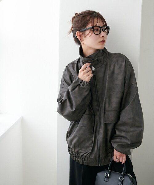 【新品◎未使用品】Discoat レザージャケット ブルゾン　アイボリー Discoat（ディスコート） ブルゾン アウター 「新色追加!/WEB限定