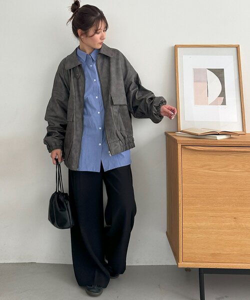 セール】【WEB限定】オーバーフェイクレザーブルゾン（ブルゾン