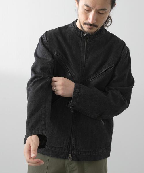 ITEMS URBANRESEARCH（アイテムズ アーバンリサーチ）の「Denim Single Riders Jacket（デニムジャケット・メンズ・ブラック/ワンウォッシュ・LARGE/MEDIUM）」の5枚目の写真