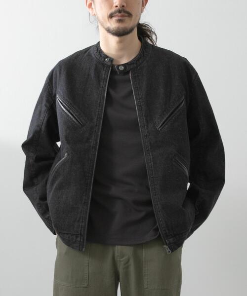 ITEMS URBANRESEARCH（アイテムズ アーバンリサーチ）の「Denim Single Riders Jacket（デニムジャケット・メンズ・ブラック/ワンウォッシュ・LARGE/MEDIUM）」の7枚目の写真