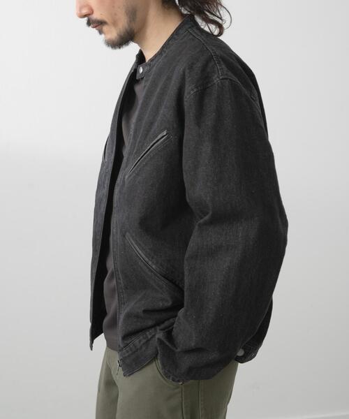 ITEMS URBANRESEARCH（アイテムズ アーバンリサーチ）の「Denim Single Riders Jacket（デニムジャケット・メンズ・ブラック/ワンウォッシュ・LARGE/MEDIUM）」の8枚目の写真