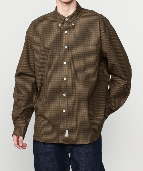 SEDAN ALL-PURPOSE（セダンオールパーパス）の「SEDAN ALL-PURPOSE | Twill Plaid Big BD Shirt MEN（シャツ/ブラウス・メンズ・ライトブルー/ブラウン・M/L/XL）」の2枚目の写真