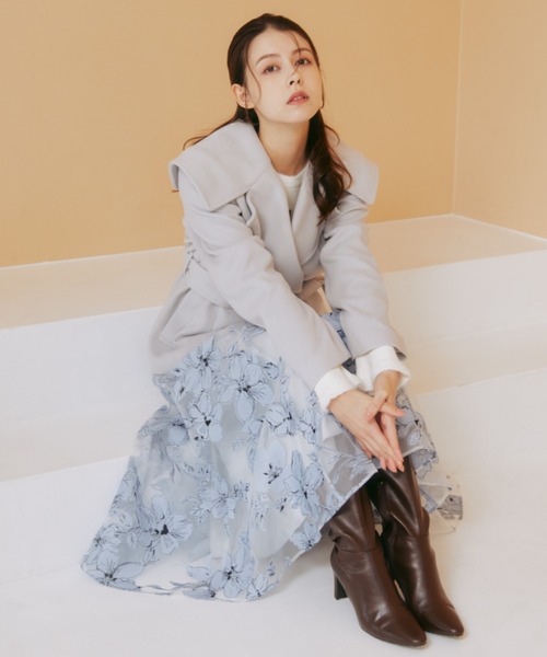JILL by JILL STUART(ジルバイジルスチュアート)の「◇ベロアリボンオパールフラワースカート(スカート・レディース・ブラック/ブルー/ホワイト・SMALL/MEDIUM)」の3枚目の写真