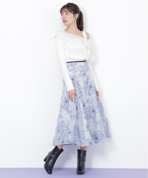 JILL by JILL STUART(ジルバイジルスチュアート)の「◇ベロアリボンオパールフラワースカート(スカート・レディース・ブラック/ブルー/ホワイト・SMALL/MEDIUM)」の14枚目の写真