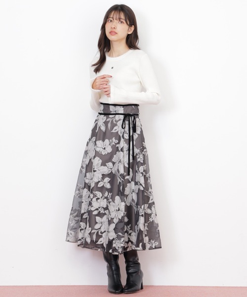 JILL by JILL STUART(ジルバイジルスチュアート)の「◇ベロアリボンオパールフラワースカート(スカート・レディース・ブラック/ブルー/ホワイト・SMALL/MEDIUM)」の18枚目の写真