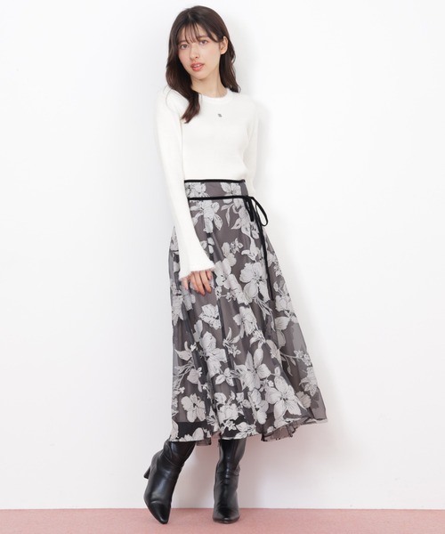 JILL by JILL STUART(ジルバイジルスチュアート)の「◇ベロアリボンオパールフラワースカート(スカート・レディース・ブラック/ブルー/ホワイト・SMALL/MEDIUM)」の19枚目の写真