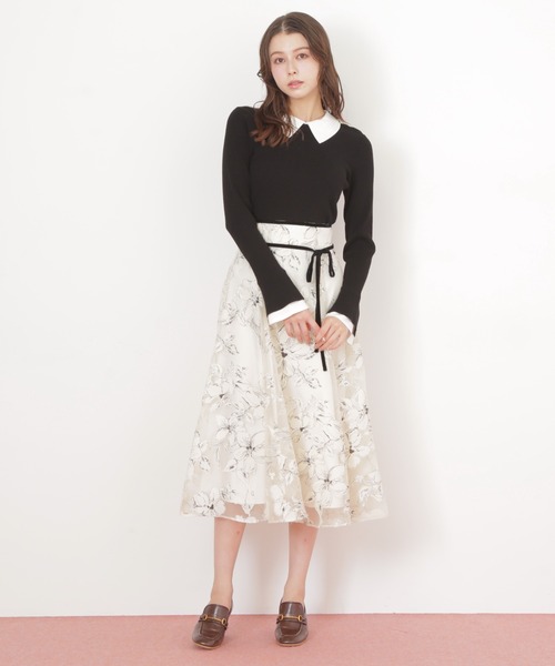 JILL by JILL STUART(ジルバイジルスチュアート)の「◇ベロアリボンオパールフラワースカート(スカート・レディース・ブラック/ブルー/ホワイト・SMALL/MEDIUM)」の22枚目の写真