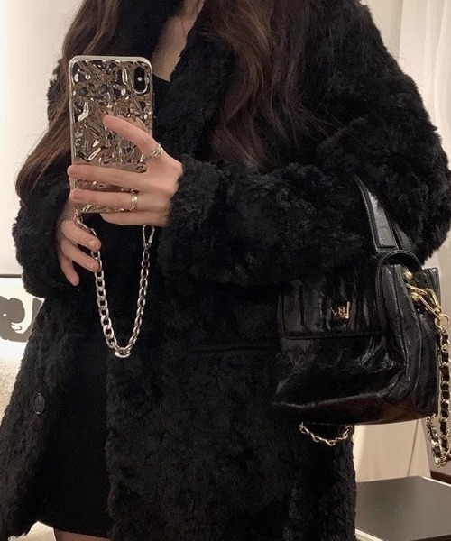 セール】ふわふわフェイクファーテーラードカラーコート（テーラード