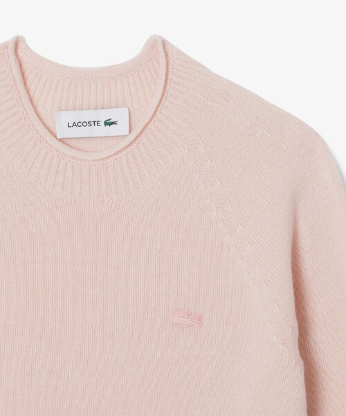 LACOSTE（ラコステ）の「3Dニッティングシームレス ウールニットセーター（ニット/セーター・レディース・ライトピンク/オフホワイト/グレー・40/36/38/34）」の21枚目の写真