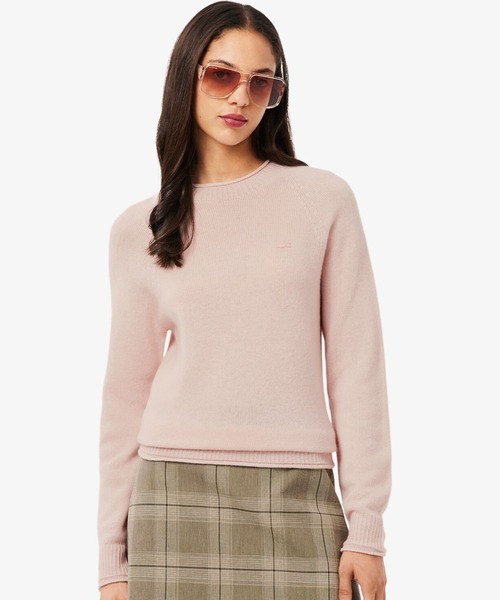 LACOSTE（ラコステ）の「3Dニッティングシームレス ウールニットセーター（ニット/セーター・レディース・ライトピンク/オフホワイト/グレー・40/36/38/34）」の3枚目の写真