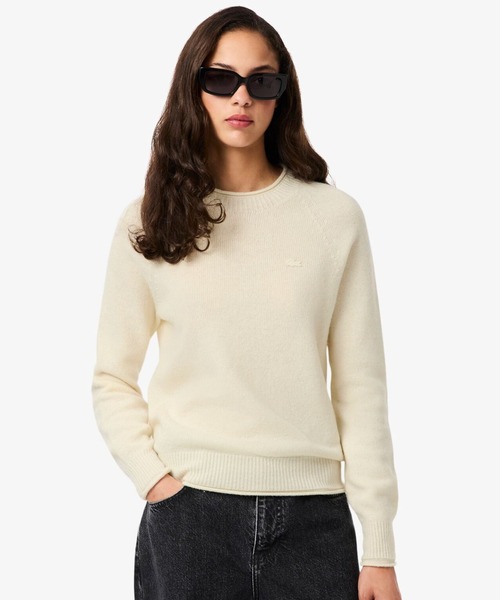 LACOSTE（ラコステ）の「3Dニッティングシームレス ウールニットセーター（ニット/セーター・レディース・ライトピンク/オフホワイト/グレー・40/36/38/34）」の2枚目の写真