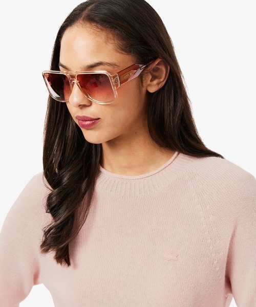 LACOSTE（ラコステ）の「3Dニッティングシームレス ウールニットセーター（ニット/セーター・レディース・ライトピンク/オフホワイト/グレー・40/36/38/34）」の4枚目の写真