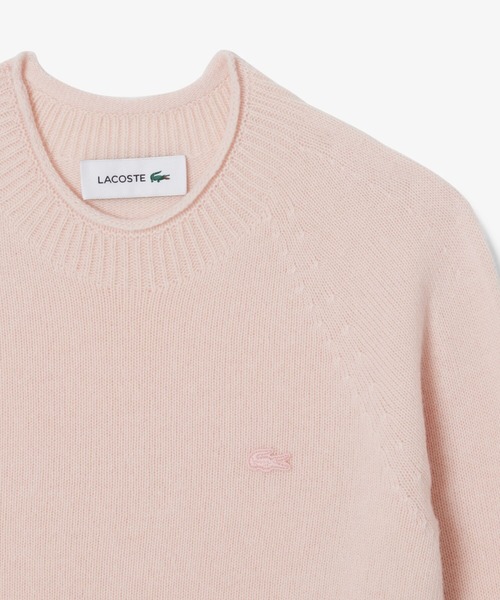 LACOSTE（ラコステ）の「3Dニッティングシームレス ウールニットセーター（ニット/セーター・レディース・ライトピンク/オフホワイト/グレー・40/36/38/34）」の7枚目の写真
