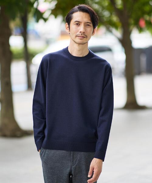 TAKEO KIKUCHI（タケオキクチ）の「【Sサイズ～】アンチピリング テーラードネック ニット（ニット/セーター・メンズ・ライトグレー/ブルー系その他/ネイビー・01/02/03/04）」の7枚目の写真