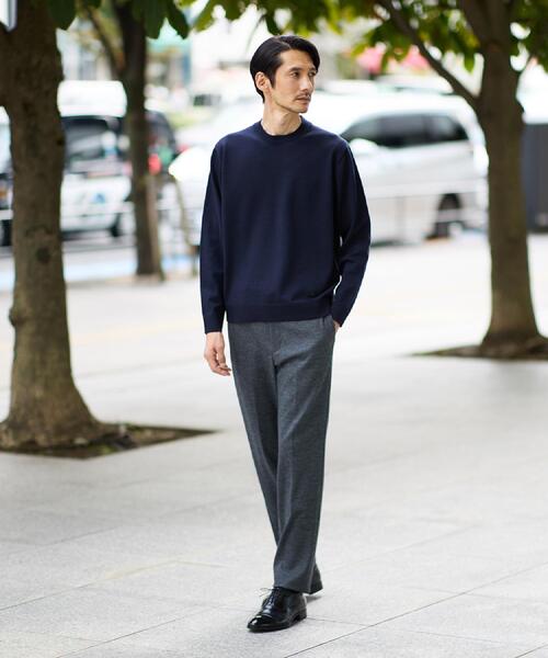 TAKEO KIKUCHI（タケオキクチ）の「【Sサイズ～】アンチピリング テーラードネック ニット（ニット/セーター・メンズ・ライトグレー/ブルー系その他/ネイビー・01/02/03/04）」の6枚目の写真