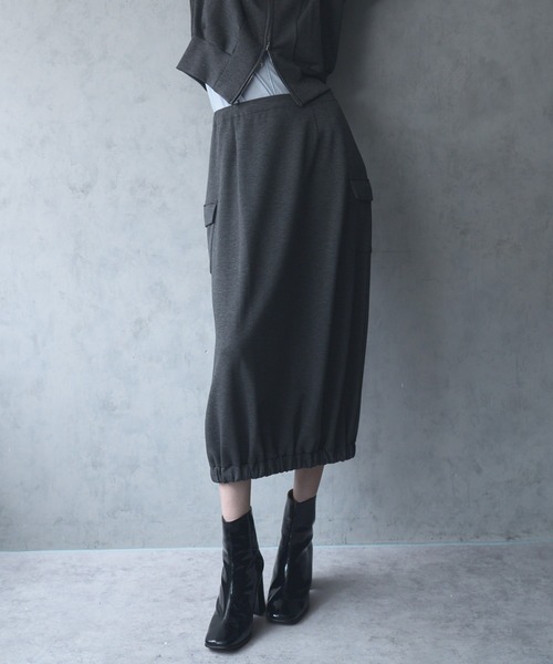 Muel Chic(ミュエルシック)の「Nico skirt ニコスカート(スカート・レディース・ブラック/グレー/オフホワイト/ラベンダー・FREE)」の4枚目の写真
