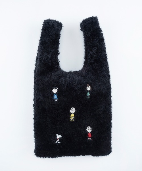 PEANUTS（ピーナッツ）の「PEANUTS ファーショッパートート（トートバッグ・レディース・グレー/ブラック/ライトベージュ・FREE）」の6枚目の写真