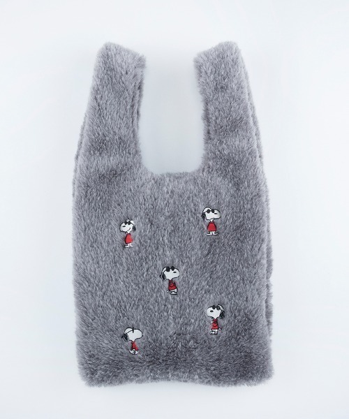 PEANUTS（ピーナッツ）の「PEANUTS ファーショッパートート（トートバッグ・レディース・グレー/ブラック/ライトベージュ・FREE）」の10枚目の写真