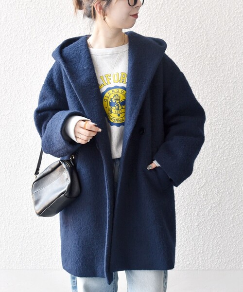 SHIPS any: シャギー フーディー ガウン コート（その他アウター