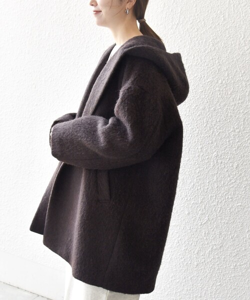 セール】SHIPS any: シャギー フーディー ガウン コート（その他