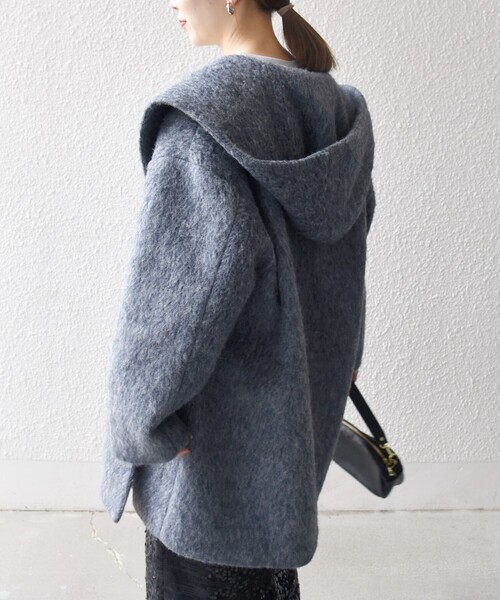 セール】SHIPS any: シャギー フーディー ガウン コート（その他