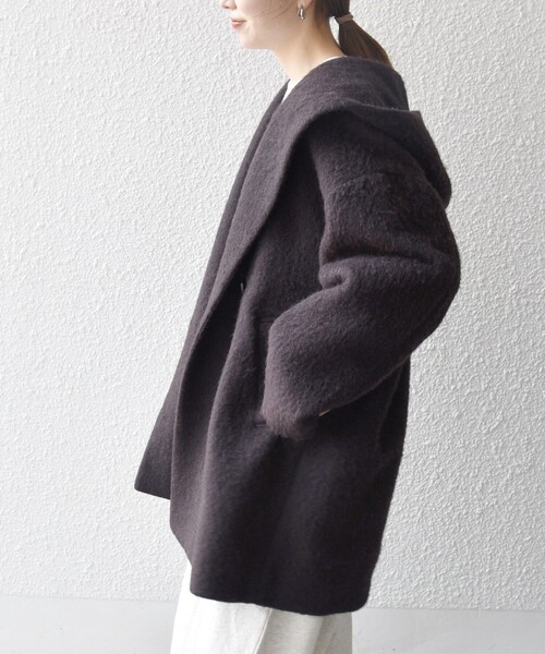 セール】SHIPS any: シャギー フーディー ガウン コート（その他