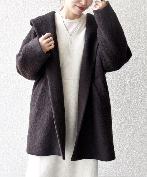 シップス エニィ（SHIPS any）/SHIPS any: シャギー フーディー ガウン コート セール】SHIPS any: シャギー フーディー ガウン コート（その他