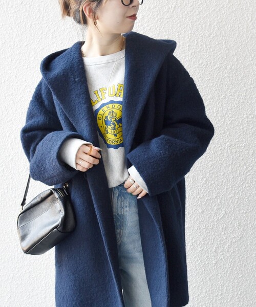 セール】SHIPS any: シャギー フーディー ガウン コート（その他