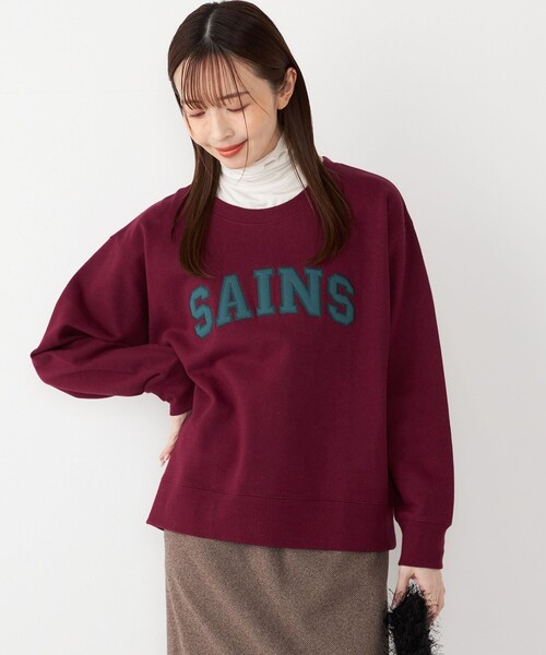 SHIPS Colors(シップス カラーズ)の「SHIPS Colors:〈手洗い可能〉ロゴ エンブロイダリー スウェット(Tシャツ/カットソー・レディース・ネイビー/グレー/ワイン・ONE SIZE)」の1枚目の写真