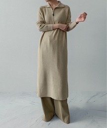 on:nue（オンニュ）の「【on:nue】[選べる5色展開] ハーフジップニットハイネックワンピース（ワンピース）」