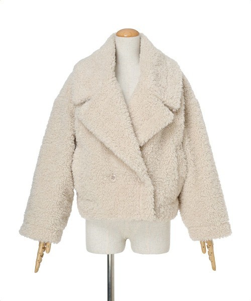 F i.n.t（フィント）の「ビッグカラーボアコート/fint フィント（その他アウター・レディース・ライトグレー/オフホワイト・FREE）」の14枚目の写真