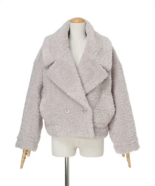 F i.n.t（フィント）の「ビッグカラーボアコート/fint フィント（その他アウター・レディース・ライトグレー/オフホワイト・FREE）」の15枚目の写真