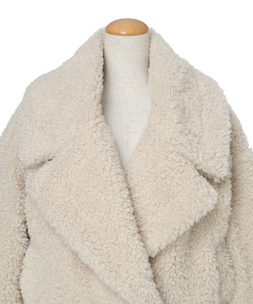 F i.n.t（フィント）の「ビッグカラーボアコート/fint フィント（その他アウター・レディース・ライトグレー/オフホワイト・FREE）」の18枚目の写真