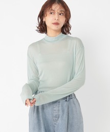 studio CLIP | 【吸湿発熱・吸放湿性】ウールミックスシアーハイネックプルオーバー[プラスサイズあり](Tシャツ/カットソー)