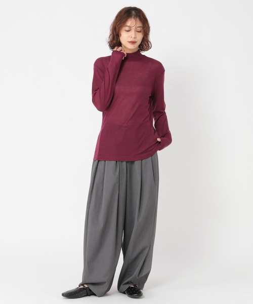 吸湿発熱・吸放湿性】ウールミックスシアーハイネックプルオーバー