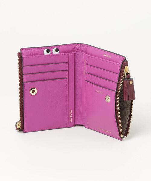 ANYA HINDMARCH（アニヤハインドマーチ）の「ANYA HINDMARCH Peeping Eyes アニヤハインドマーチ ピーピングアイズ  財布（財布・レディース・ピンク系1/ワインレッド・FREE）」の5枚目の写真