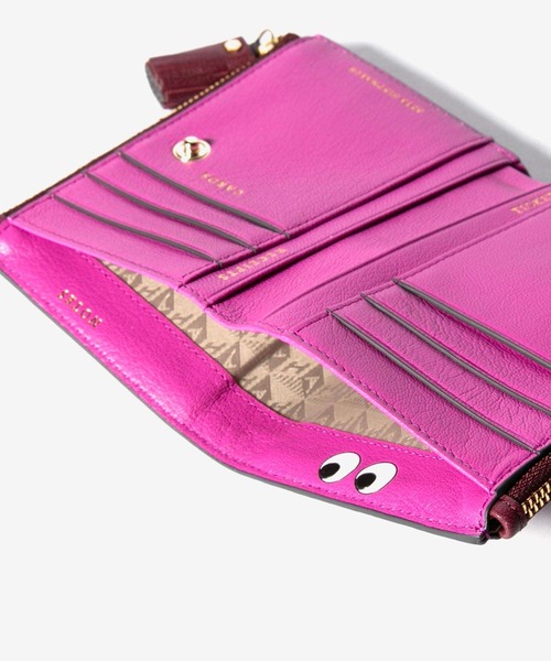 ANYA HINDMARCH（アニヤハインドマーチ）の「ANYA HINDMARCH Peeping Eyes アニヤハインドマーチ ピーピングアイズ  財布（財布・レディース・ピンク系1/ワインレッド・FREE）」の11枚目の写真