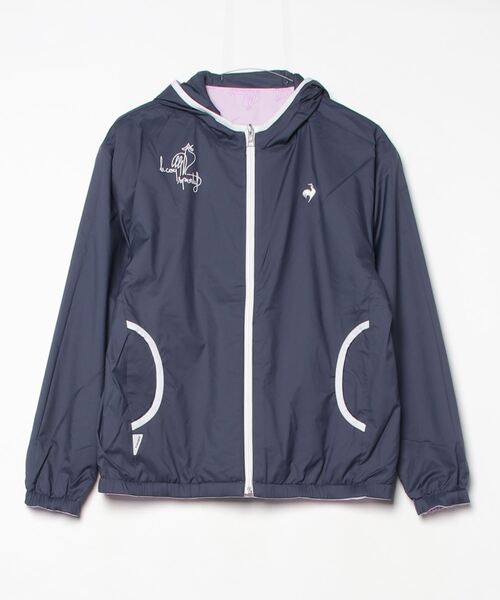 le coq sportif GOLF(ルコックスポルティフゴルフ)の「【le coq sportif GOLF】撥水/ストレッチ/防風/保温リバーシブルフーディージャケット ゴルフウェア(ブルゾン・レディース・ホワイト/パープル・S/M/L/XL)」の7枚目の写真