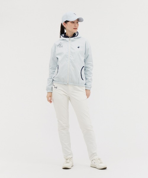 le coq sportif GOLF(ルコックスポルティフゴルフ)の「【le coq sportif GOLF】撥水/ストレッチ/防風/保温リバーシブルフーディージャケット ゴルフウェア(ブルゾン・レディース・ホワイト/パープル・S/M/L/XL)」の11枚目の写真